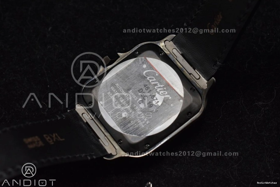on Strap BVF Black 1046 Cartier MIYOTA de Black 1:1 Dial ZeroBulk Best 40mm Santos Edition Leather PVD 0415
